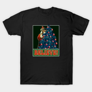 Santa Funny Jokes Christmas Believe Xmas T-Shirt